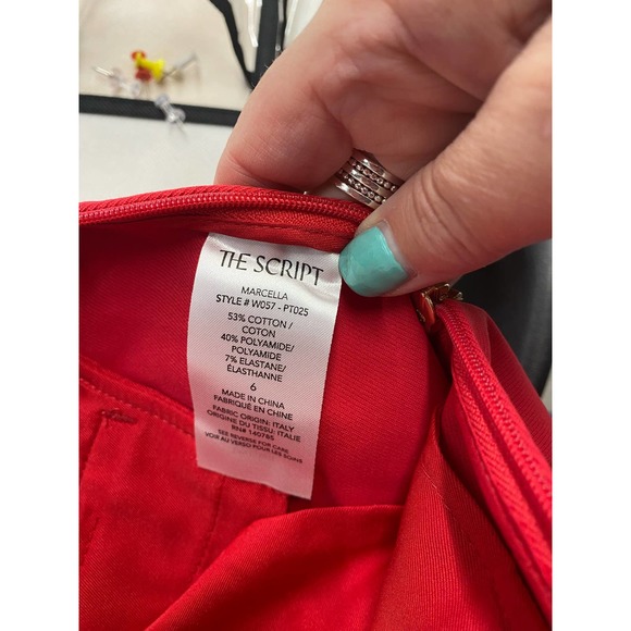 The Script Pants Style Marcella Color Framboise Size 6 - Picture 6 of 7